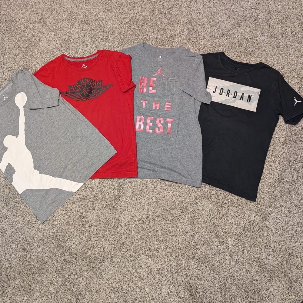 Jordan Red and Gray Short Sleeve Tees